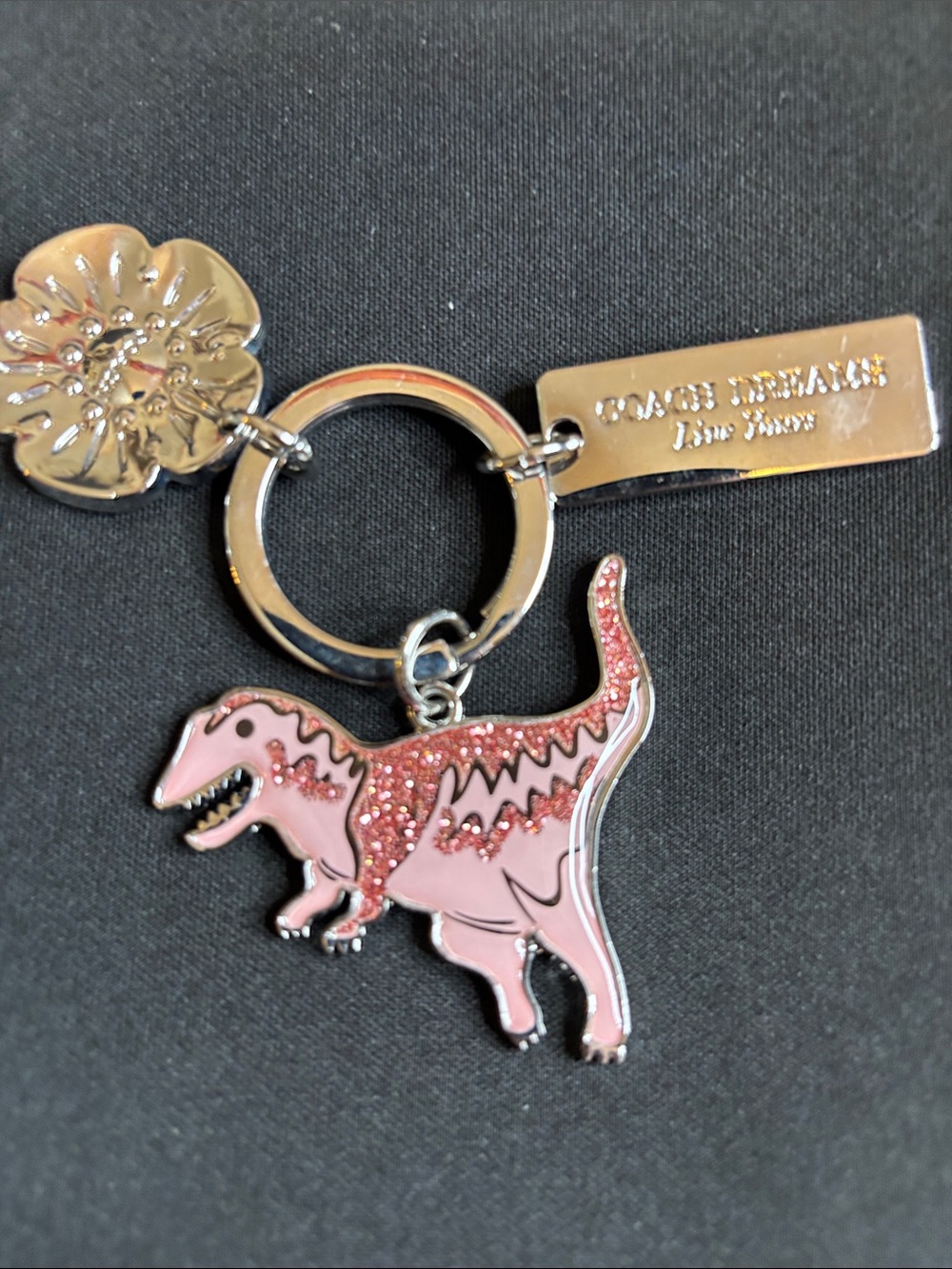 Coach Rexy Glitter Dinosaur Charm Key Ring